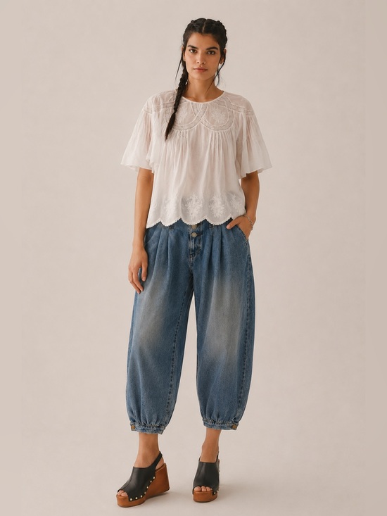 Anthropologie Denim - Pilcro Pleated High-Rise Balloon-Leg Jeans